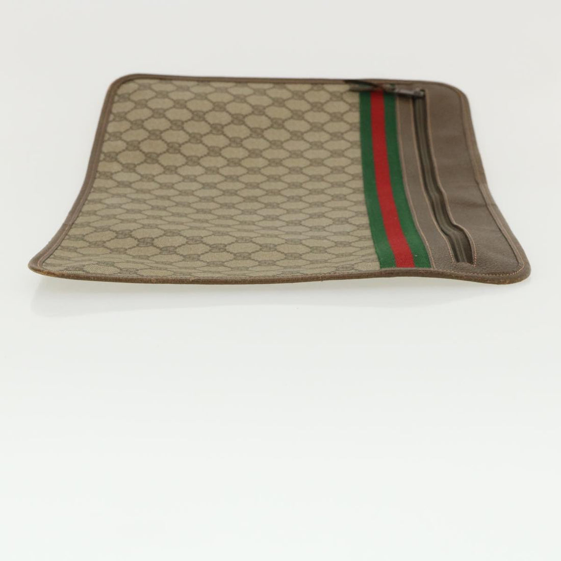 GUCCI GG Canvas Web Sherry Line Clutch Bag Beige Red Green ki2511