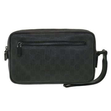GUCCI GG Canvas Clutch Bag PVC Leather Black 162784 ki2694