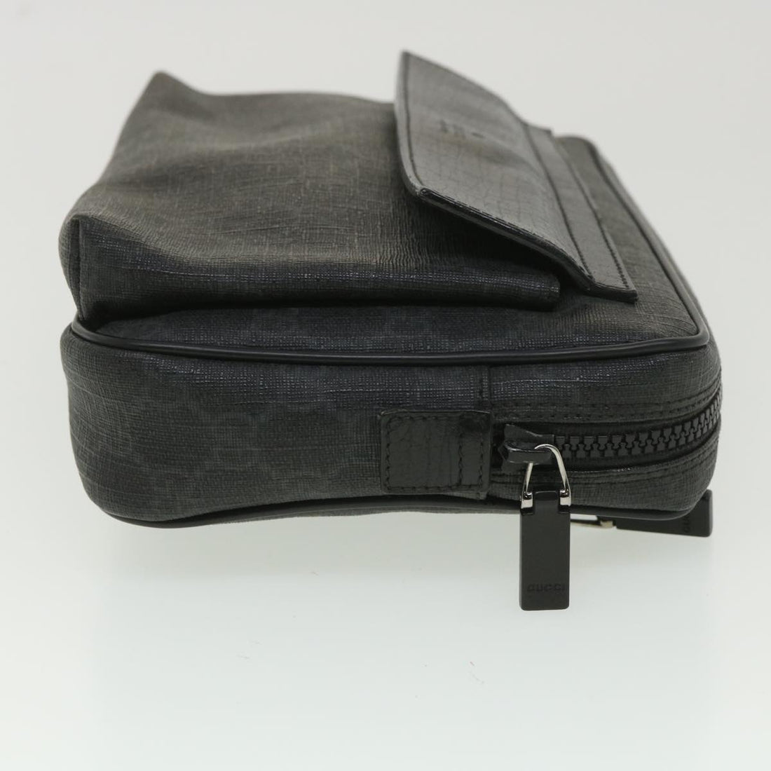 GUCCI GG Canvas Clutch Bag PVC Leather Black 162784 ki2694