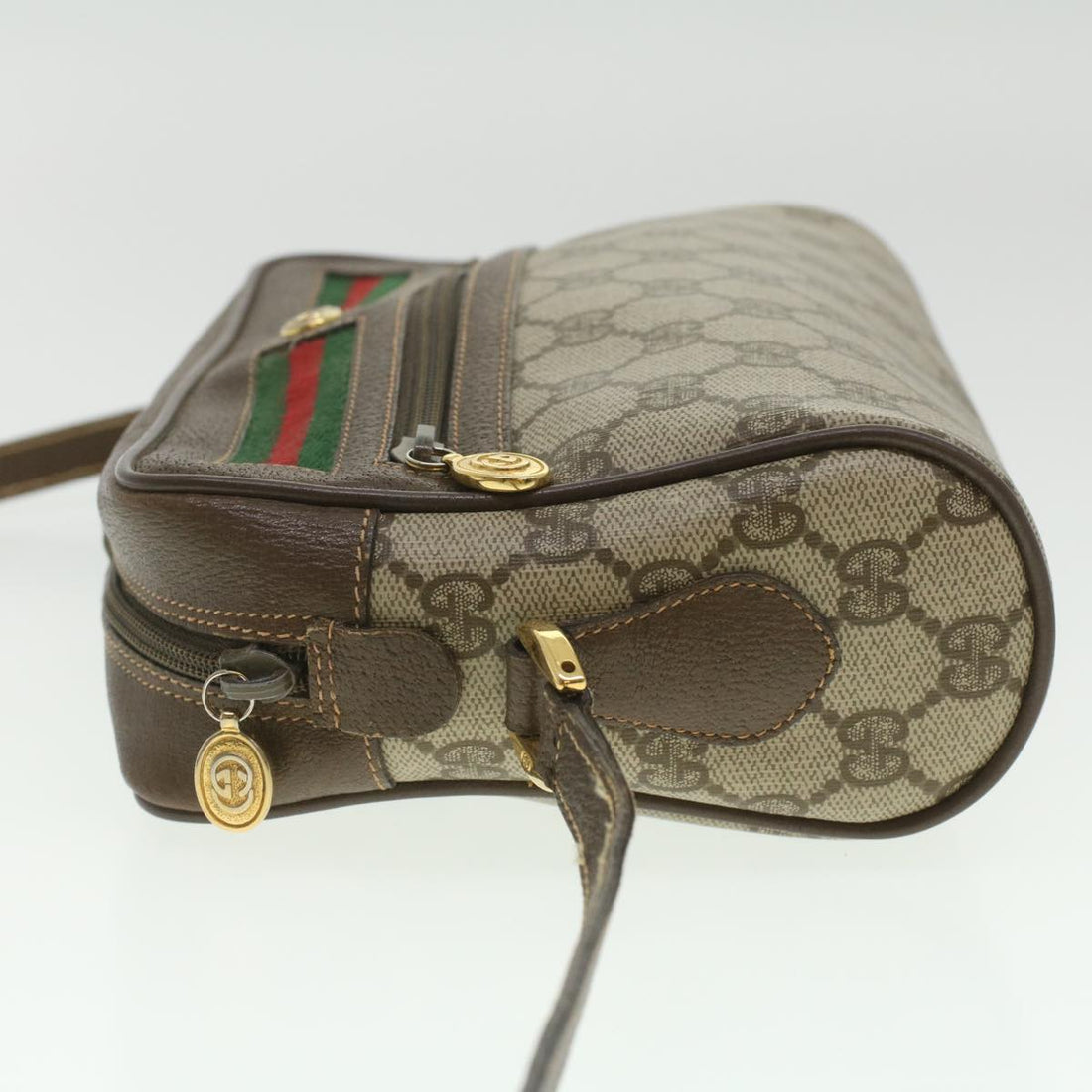 GUCCI GG Canvas Web Sherry Line Shoulder Bag Beige Red 119.02.087 ki2741