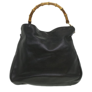 GUCCI Bamboo Shoulder Bag Leather 2way Black 001.1577.200047 ki2750