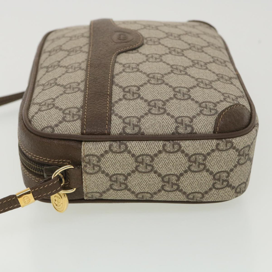 GUCCI GG Canvas Shoulder Bag PVC Leather Beige ki2776