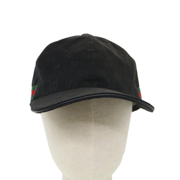 GUCCI GG Canvas Web Sherry Line Cap XL Black Red Green 200035 ki2798