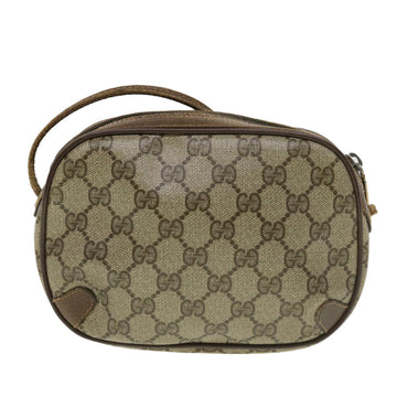 GUCCI GG Canvas Web Sherry Line Shoulder Bag PVC Leather Beige Green ki2800