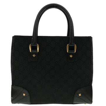 GUCCI GG Canvas Studs Hand Bag Black 120895 ki2824