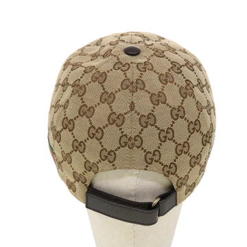 GUCCI GG Canvas Web Sherry Line Baseball Cap M 58 Beige 200035 ki2886