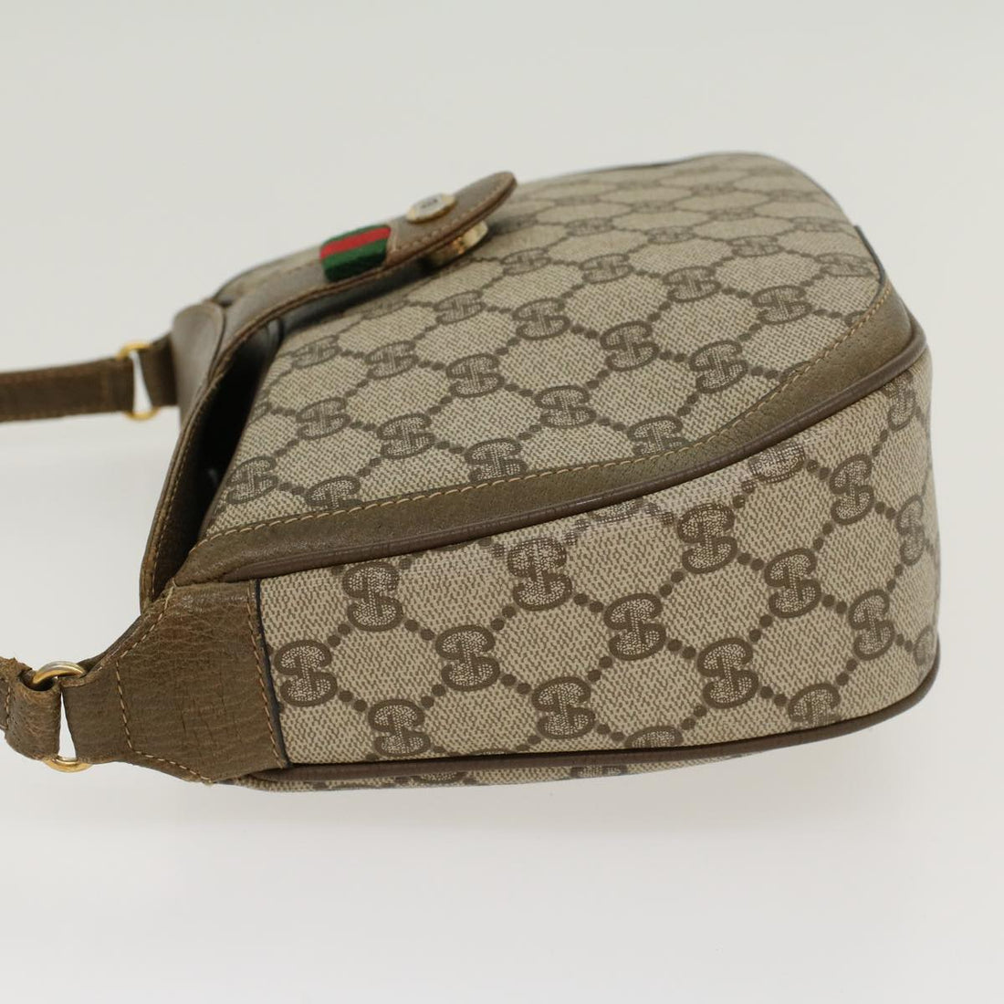 GUCCI GG Canvas Web Sherry Line Shoulder Bag Beige Red Green ki2935