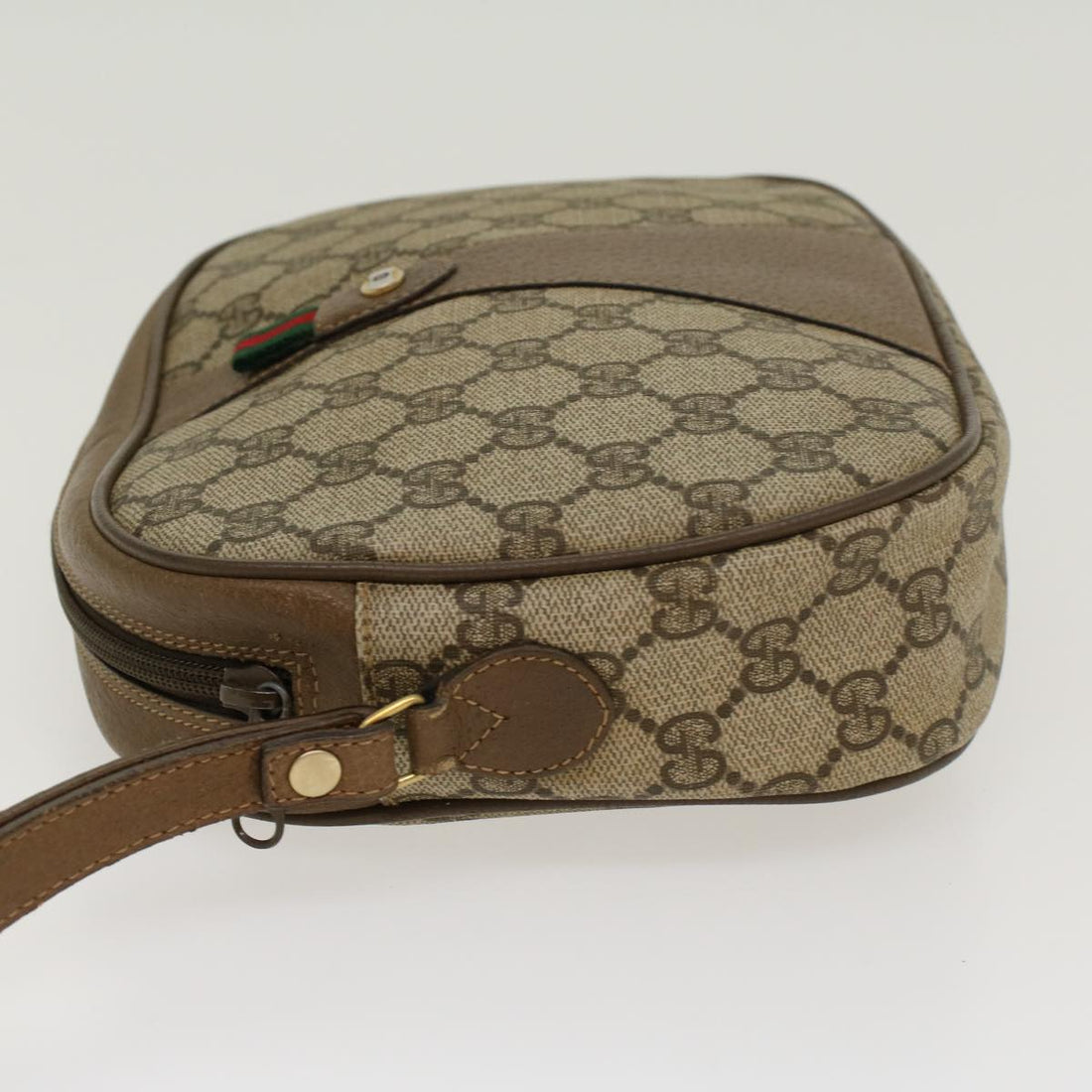 GUCCI GG Canvas Web Sherry Line Clutch Bag Beige Red Green 8901034 ki2937