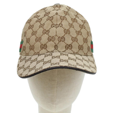 GUCCI GG Canvas Web Sherry Line Cap L Beige Red Green 200035 ki2941