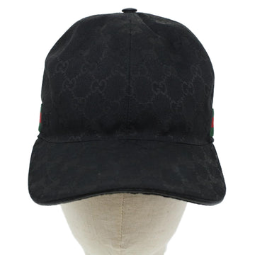 GUCCI GG Canvas Web Sherry Line Cap L Black Red Green 200035 ki2943