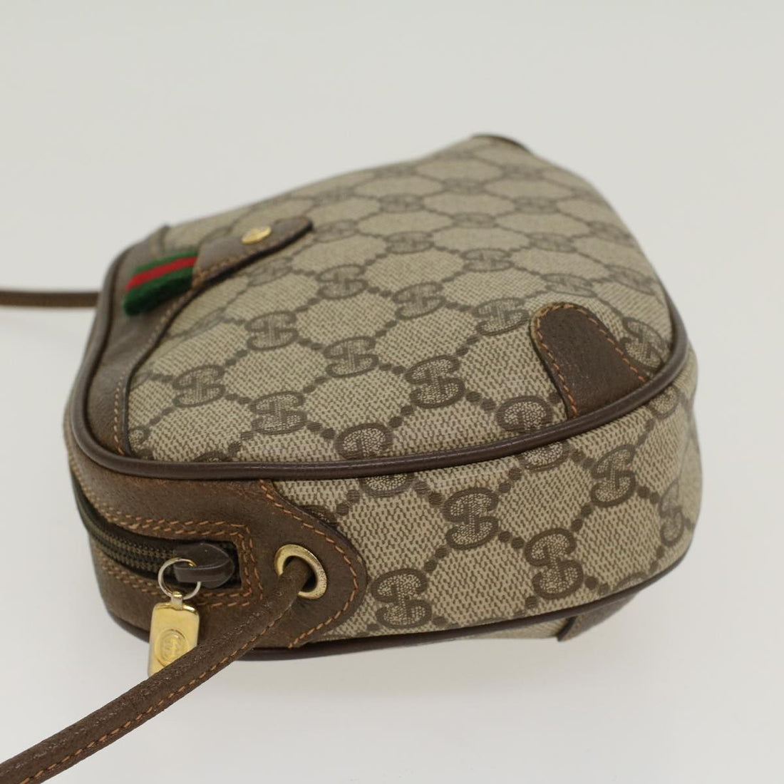 GUCCI GG Canvas Web Sherry Line Shoulder Bag Beige Red 8902066 ki2953