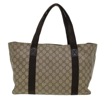 GUCCI GG Canvas Tote Bag PVC Leather Beige 141624 ki3005
