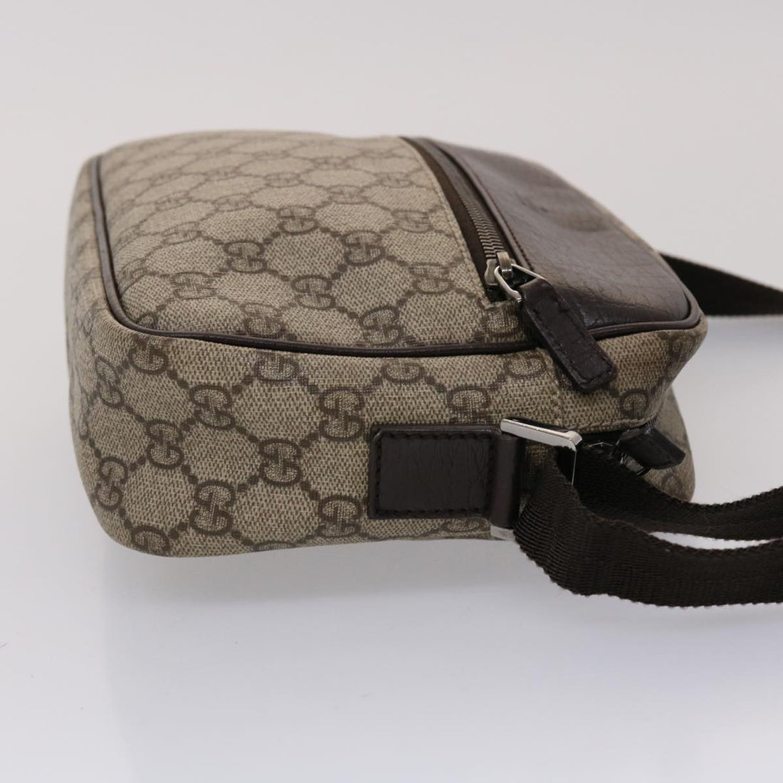 GUCCI GG Canvas Shoulder Bag PVC Leather Beige 114291 ki3060