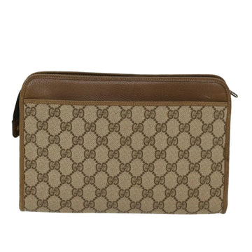 GUCCI GG Canvas Clutch Bag PVC Leather Beige 97.01.037 ki3062