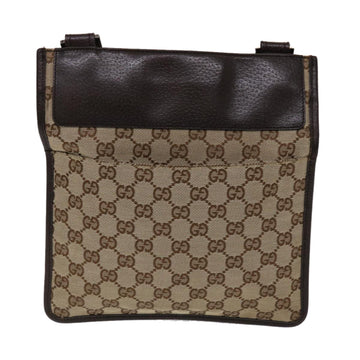GUCCI GG Canvas Shoulder Bag Beige Dark Brown 27639 ki3103