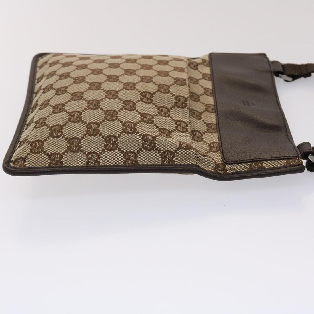 GUCCI GG Canvas Shoulder Bag Beige Dark Brown 27639 ki3103