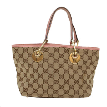GUCCI GG Canvas Hand Bag Beige Pink 120844 ki3156
