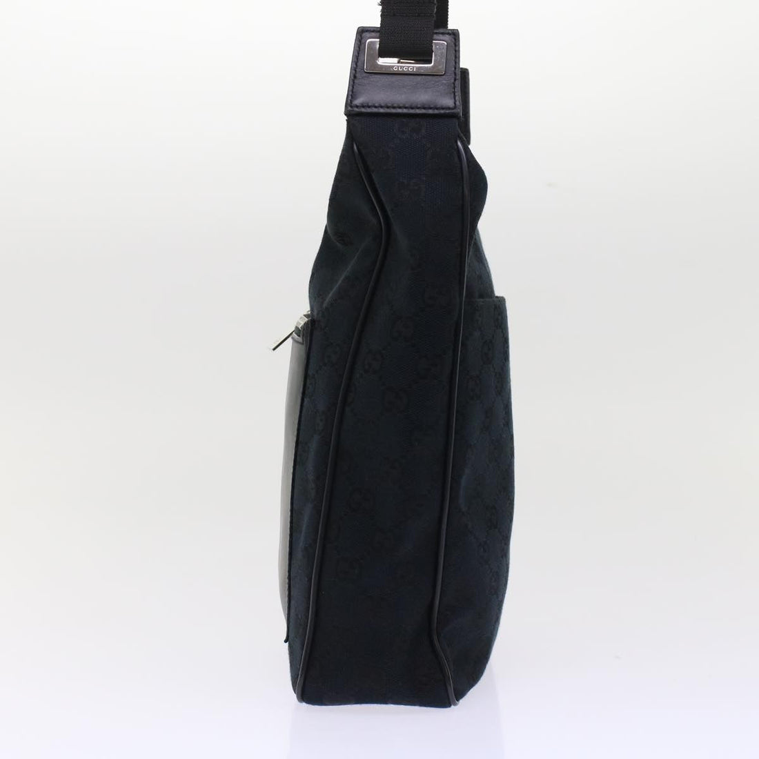 GUCCI GG Canvas Shoulder Bag Leather Black 019.0537 2123 ki3192