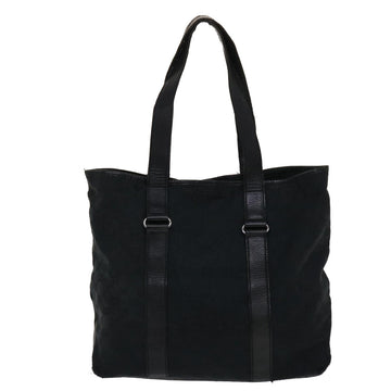 GUCCI GG Canvas Tote Bag Leather Black 145971 ki3198