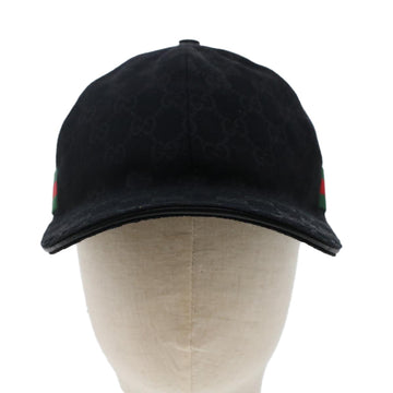 GUCCI GG Canvas Web Sherry Line Cap L Black Red Green 200035 ki3199