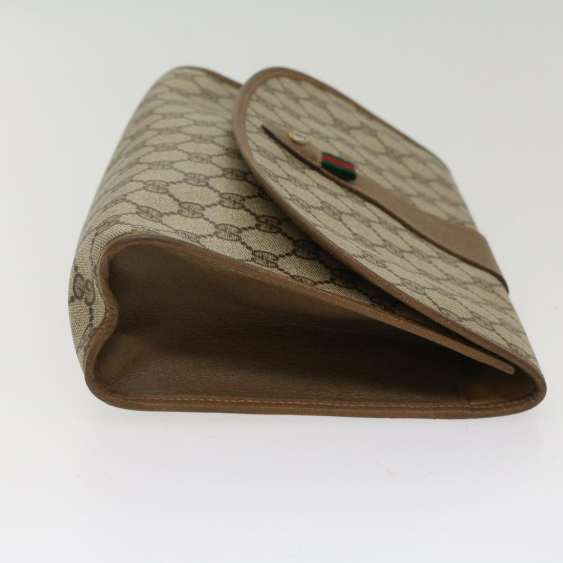 GUCCI GG Canvas Web Sherry Line Clutch Bag Beige Red Green 89.01.031 ki3202