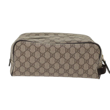 GUCCI GG Canvas Clutch Bag PVC Leather Beige 211125 ki3227