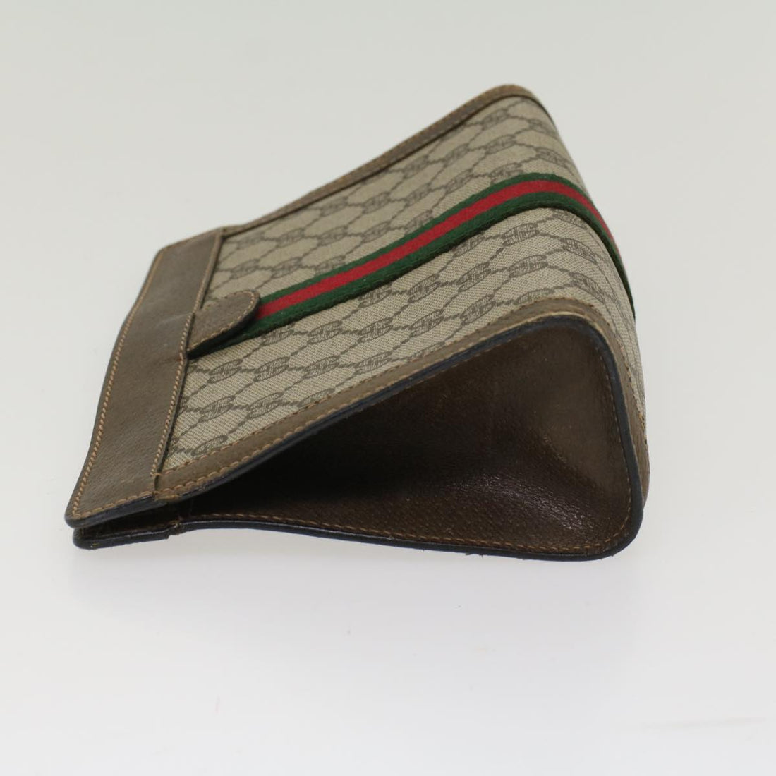 GUCCI GG Canvas Web Sherry Line Clutch Bag Beige Red 67.014.2125 ki3236