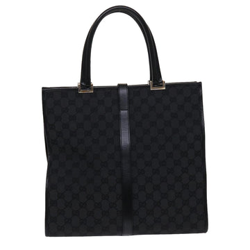 GUCCI GG Canvas Jackie Hand Bag Leather Black 002.1064 3444 ki3239