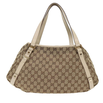 GUCCI GG Canvas Abbey Tote Bag Leather Beige 130736 ki3253