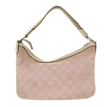 GUCCI GG Canvas Sherry Line Shoulder Bag Pink Khaki 145812 ki3283