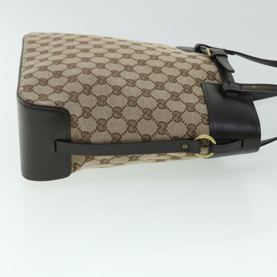 GUCCI GG Canvas Tote Bag Canvas Leather Beige Brown 107757 ki3340