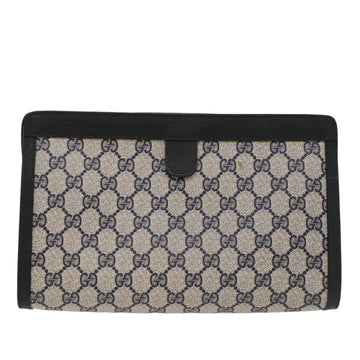 GUCCI GG Canvas Sherry Line Clutch Bag PVC Leather Gray Navy Red ki3402