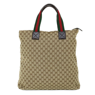 GUCCI GG Canvas Web Sherry Line Tote Bag Beige Red Green 131233 ki3422