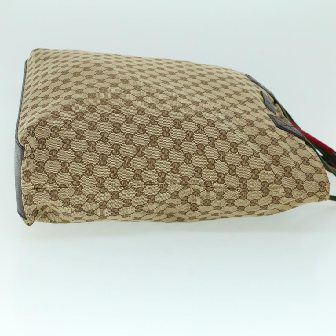 GUCCI GG Canvas Web Sherry Line Tote Bag Beige Red Green 131233 ki3422