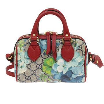 GUCCI GG Supreme Mini Boston Bag 2way Red Blue Gray 546312 ki3507
