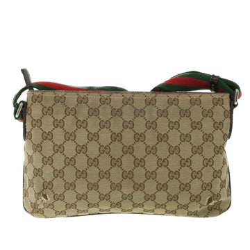 GUCCI GG Canvas Shoulder Bag Web Sherry Line Beige Red Green 91762 ki3523