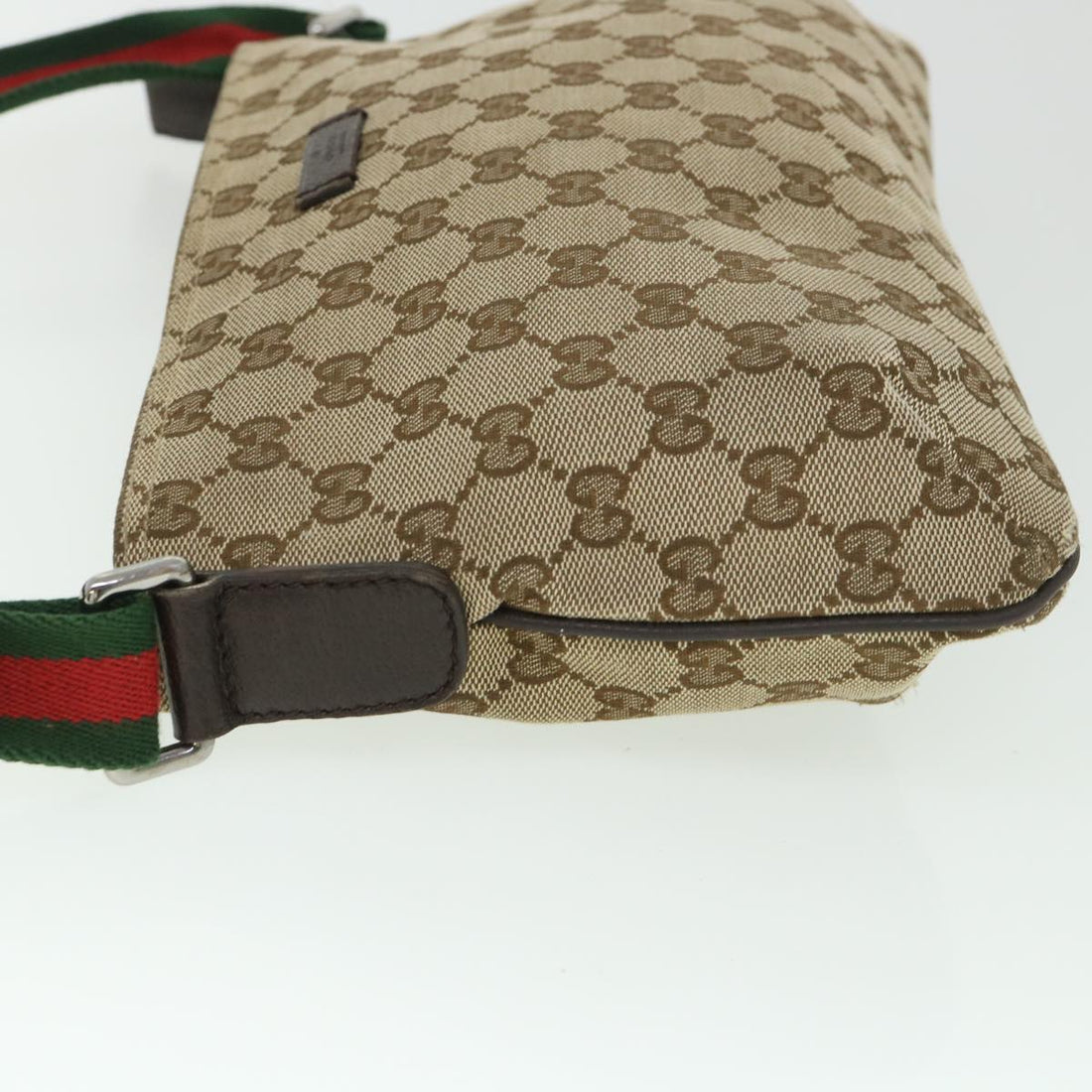 GUCCI GG Canvas Shoulder Bag Web Sherry Line Beige Red Green 91762 ki3523