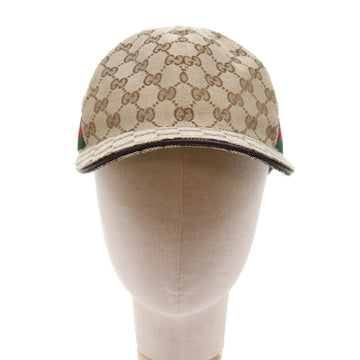 GUCCI GG Canvas Web Sherry Line Cap L Beige Red Green 200035 ki3545