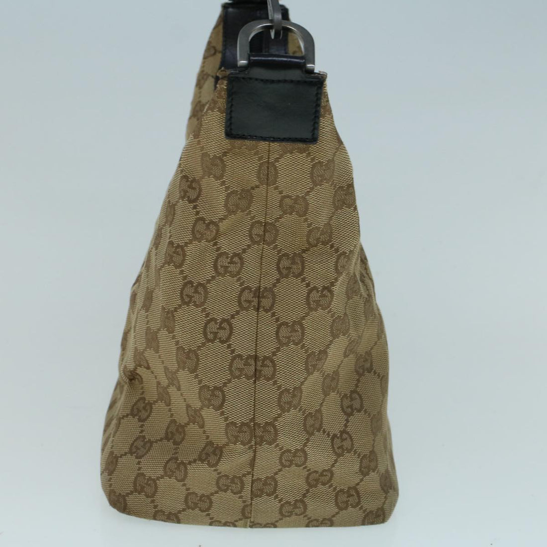 GUCCI Bamboo GG Canvas Shoulder Bag Beige ki3617