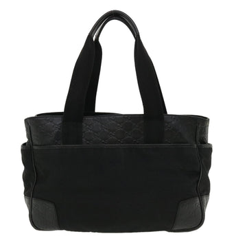 GUCCI Guccissima Tote Bag Canvas Leather Black kk141