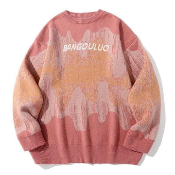Knitted Sweater Wave Patterned