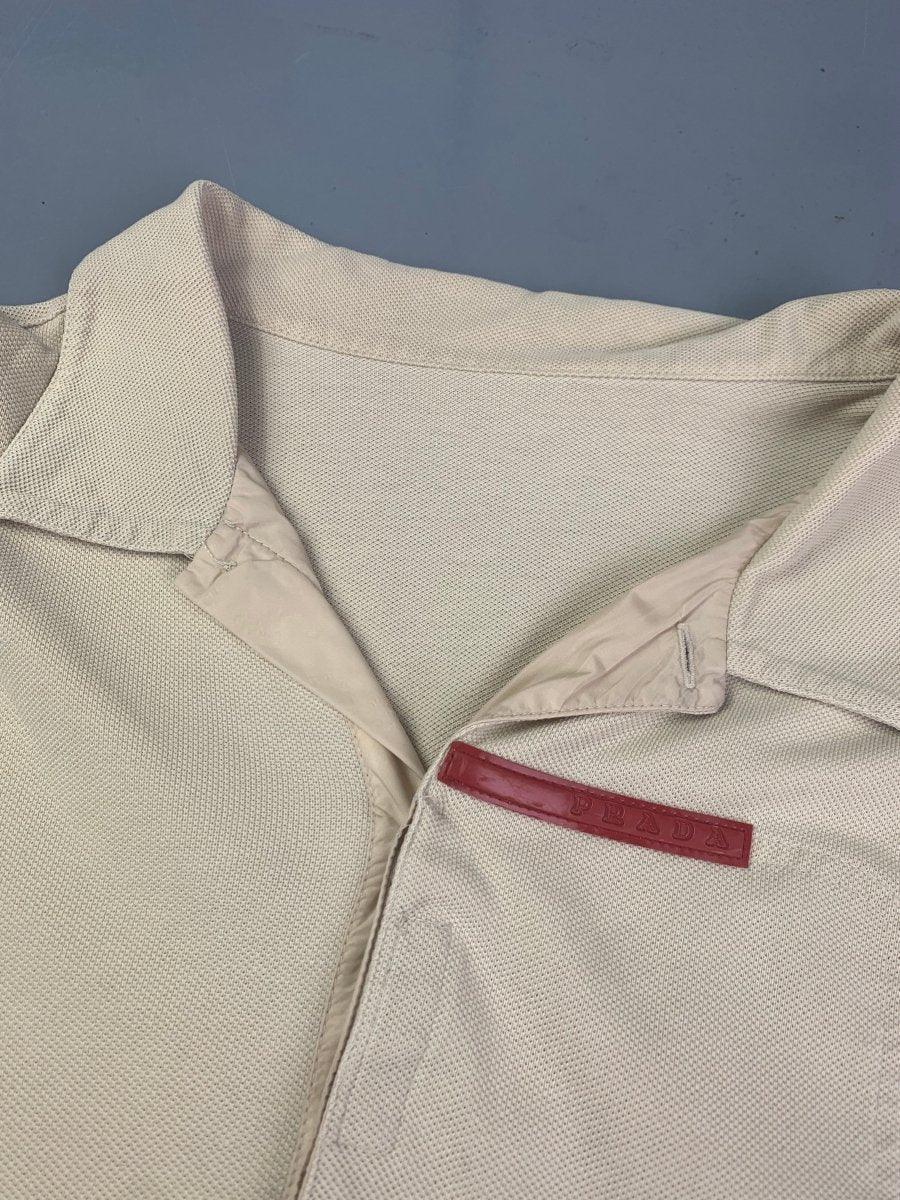 (L) Prada SS2003 Technical Polo with Concealed Collar Pocket