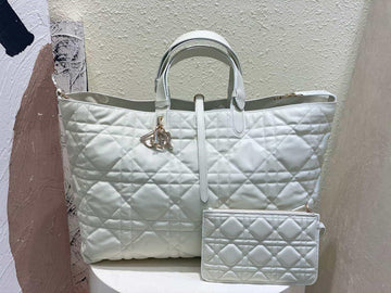 Makersluxe - Large Toujours Bag White Macrocannage Calfskin