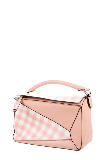 Gingham Medium Puzzle Bag Pastel Pink