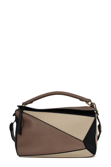 Medium Puzzle Bag Brown Beige Black