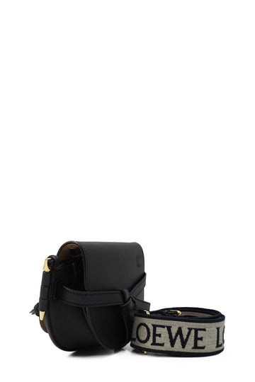Mini Gate Dual Bag in Soft Calfskin & Jacquard Black