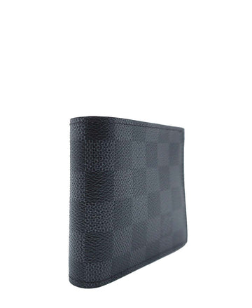 Damier Graphite Pattern Calfskin Marco Wallet Black, Grey, Multicolor
