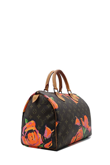 Monogram Roses Speedy 30 Brown Red