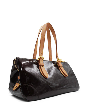 Patent Vernis Rosewood Avenue Shoulder Bag Brown