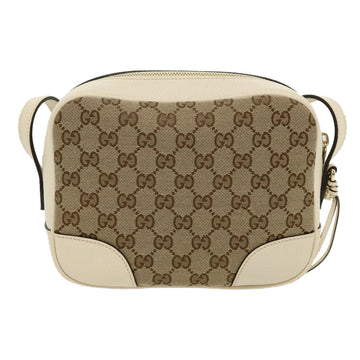 GUCCI GG Canvas Shoulder Bag Beige White lt557A